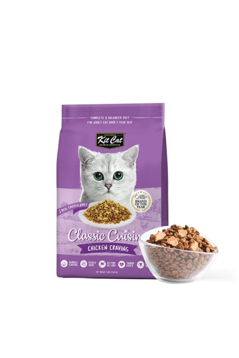Kit Cat Chicken Graving Premium Dry Cat Food 1.2kg