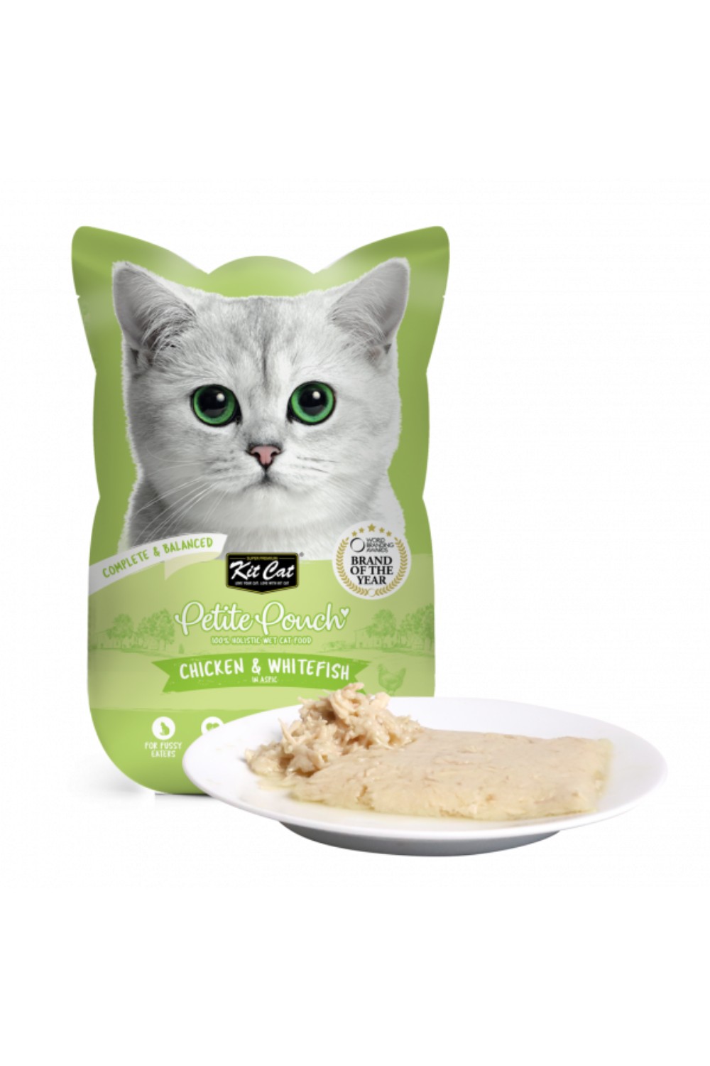 Kit Cat Petite Pouch Complete & Balanced Chicken & Whitefish in Aspic