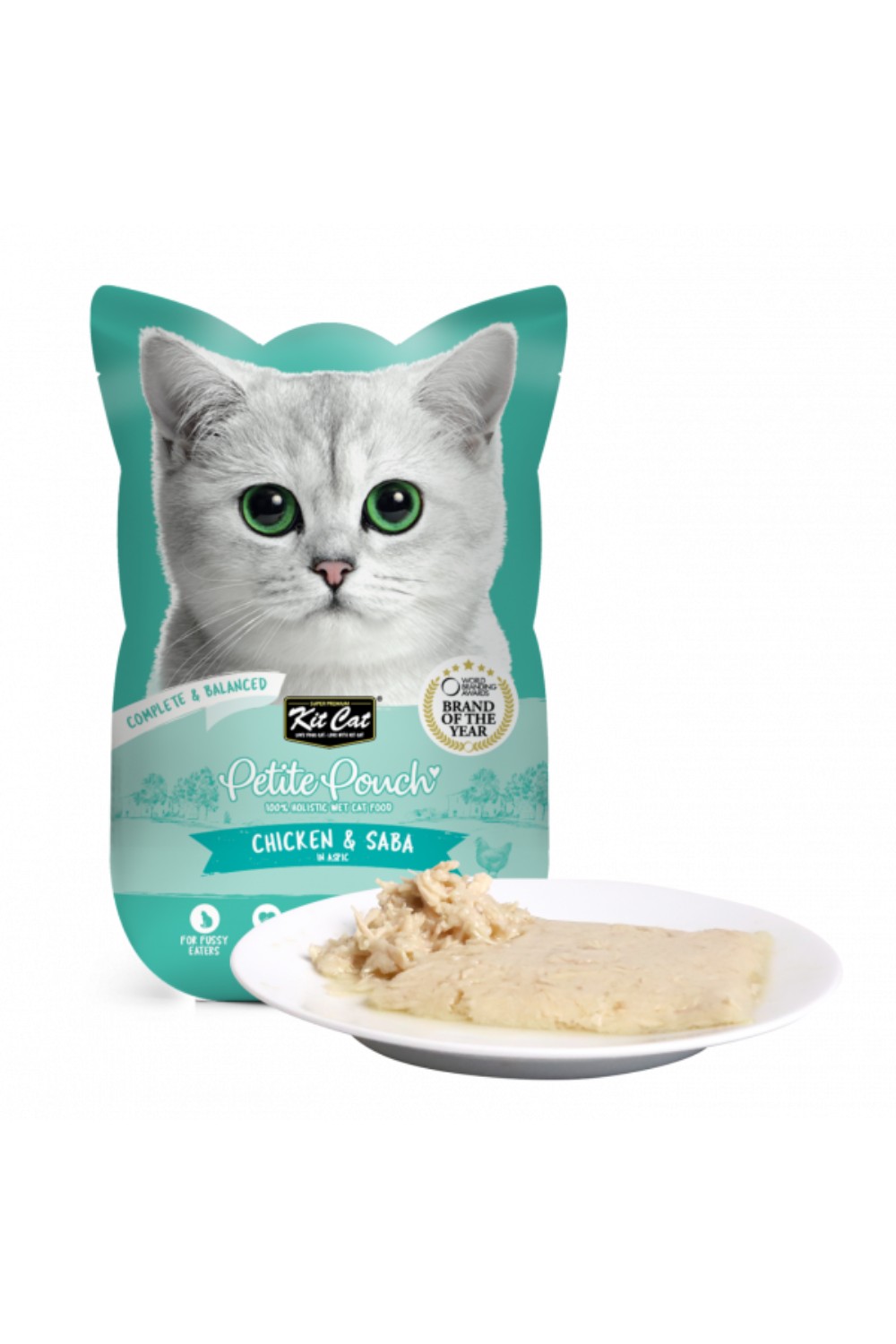 Kit Cat Petite Pouch Complete & Balanced Chicken & Saba in Aspic