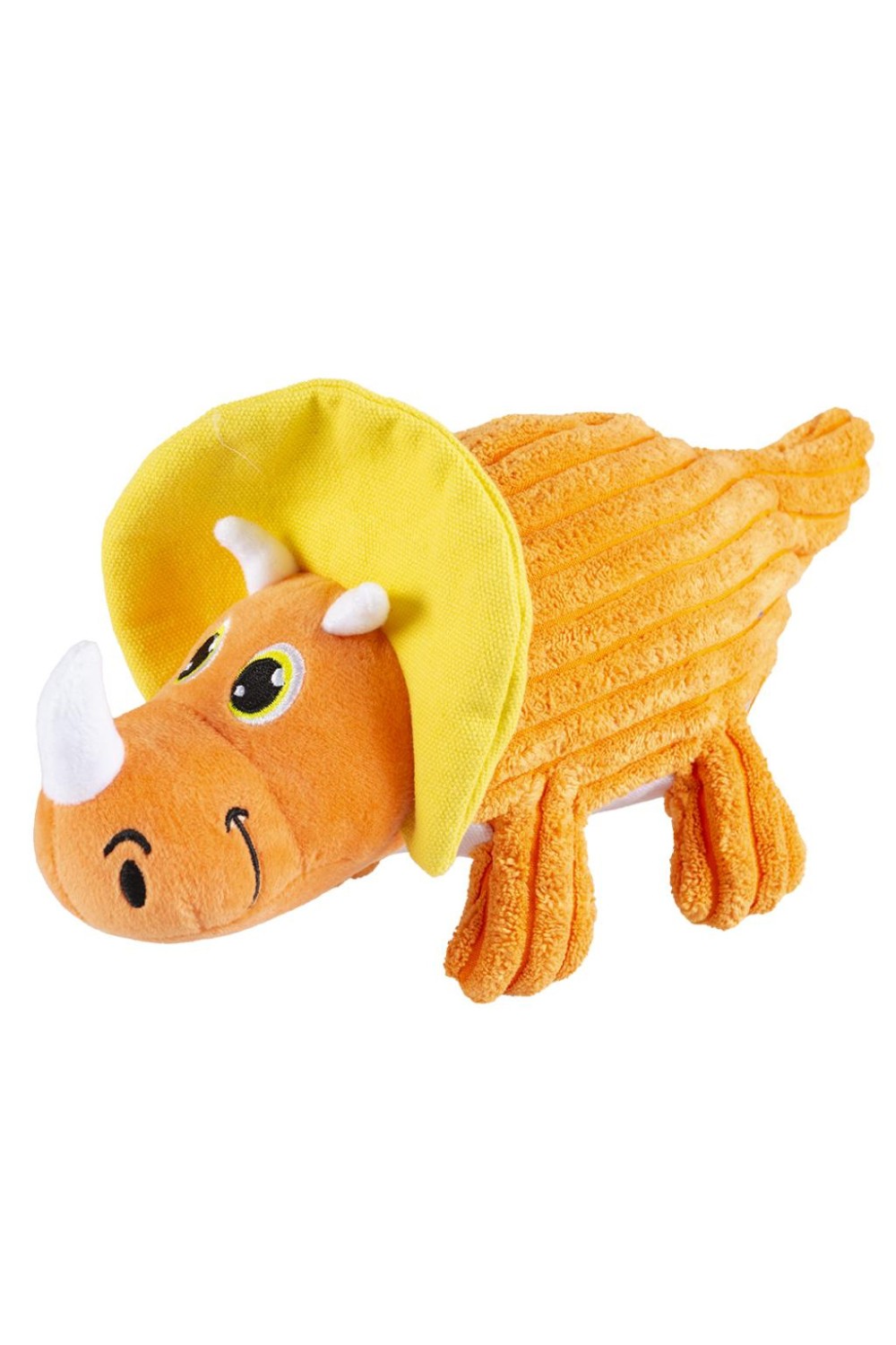 Plush dino Triceratops corduroy Orange