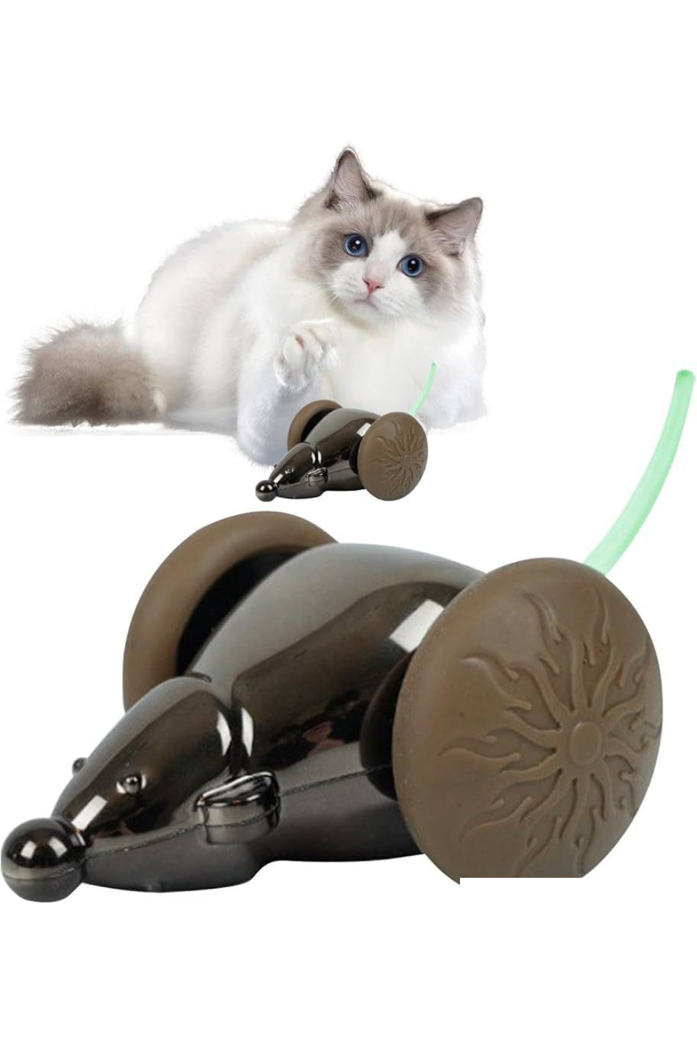 Auto-Run Cat Mouse Toy With Fluorescent Tails