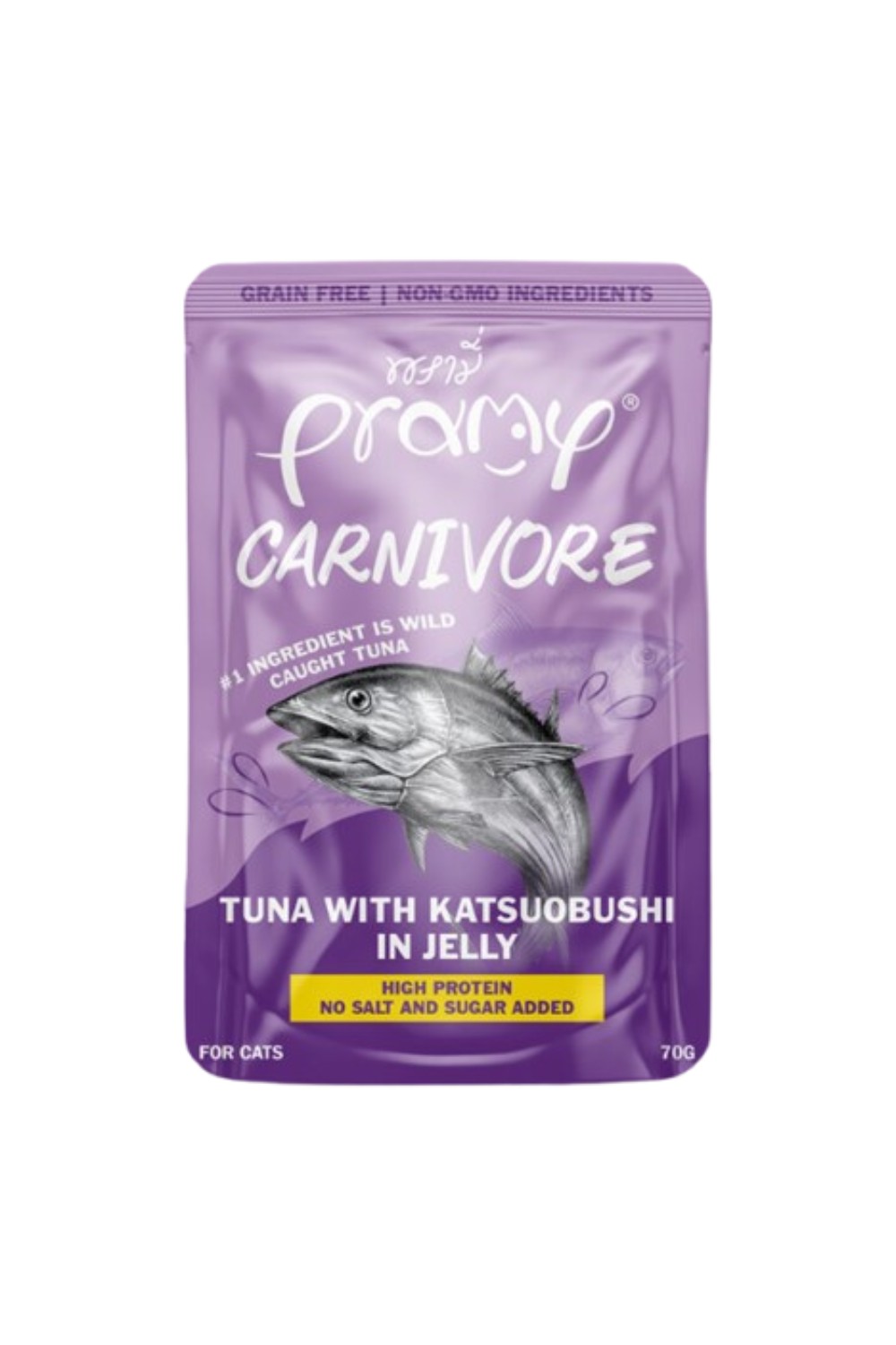 Pramy Carnivore Tuna with Katsuobushi In Jelly Pouch 70g