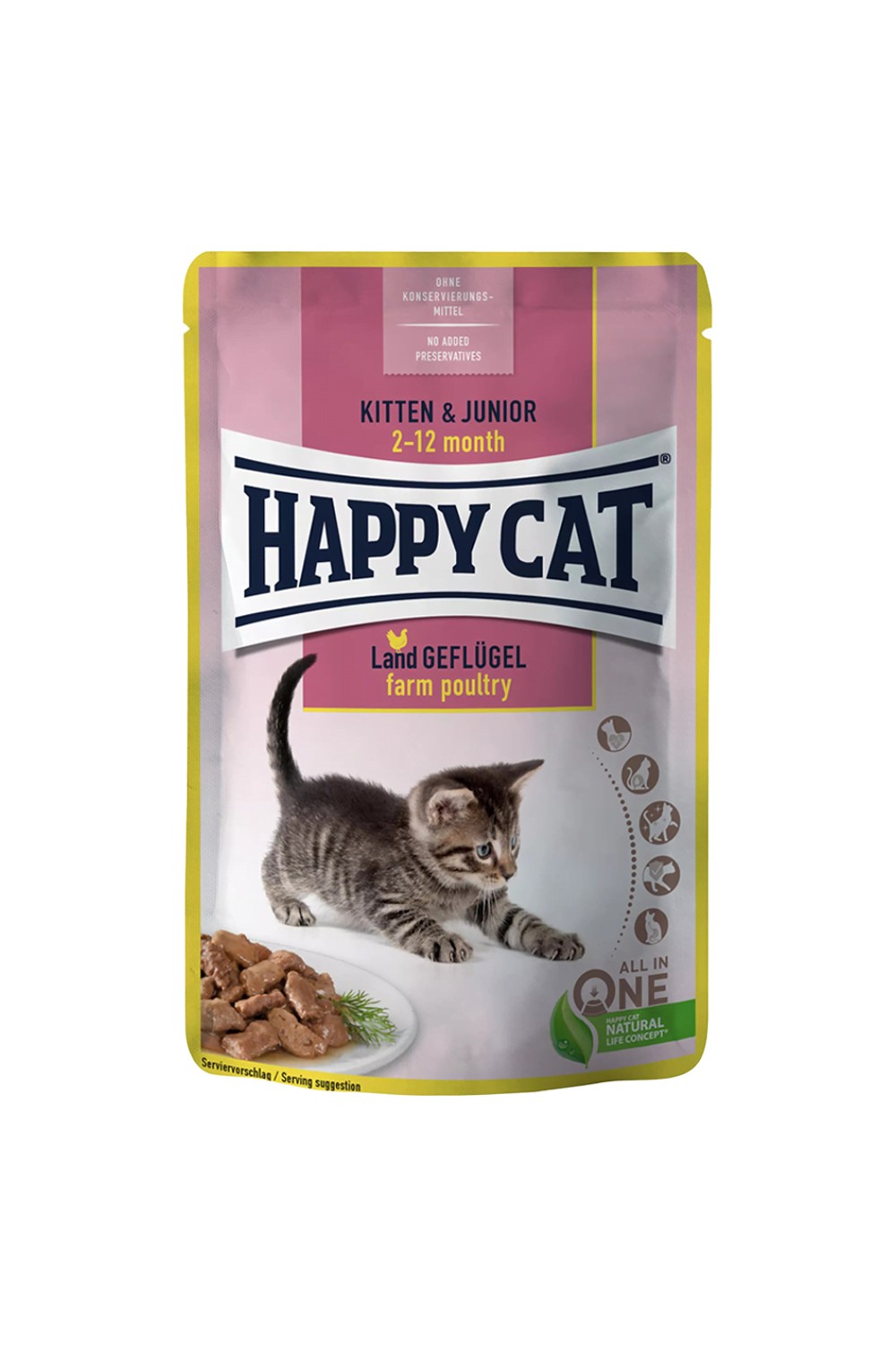 Happy Cat - Kitten & Junior Farm Poultry 85g