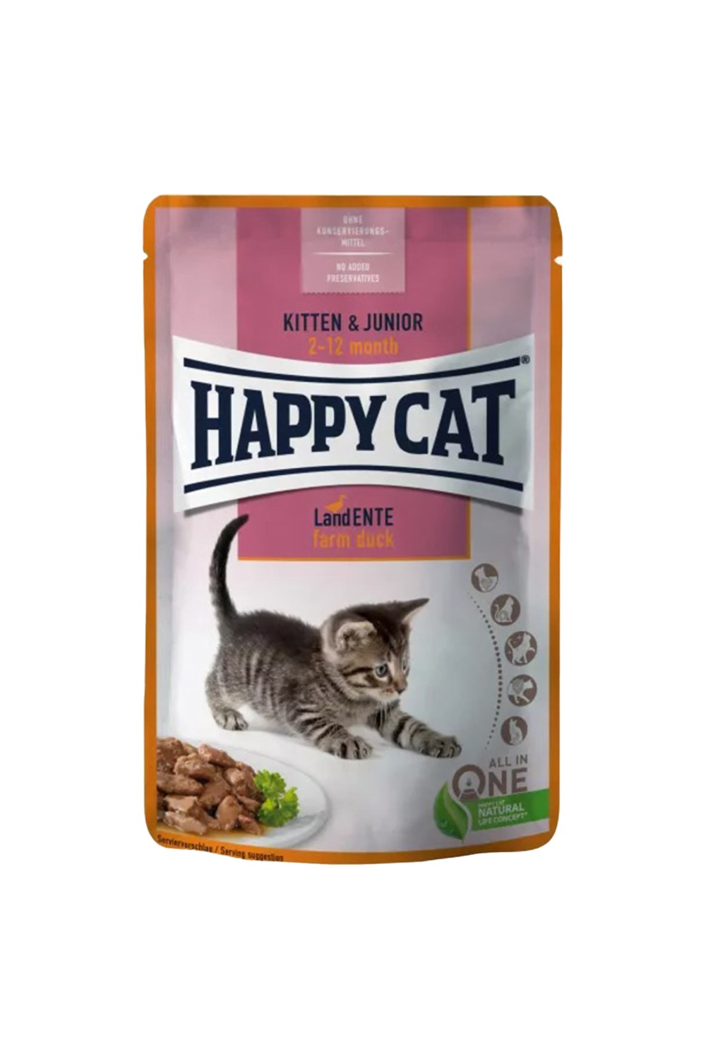 Happy Cat - Kitten & Junior Farm Duck 85g