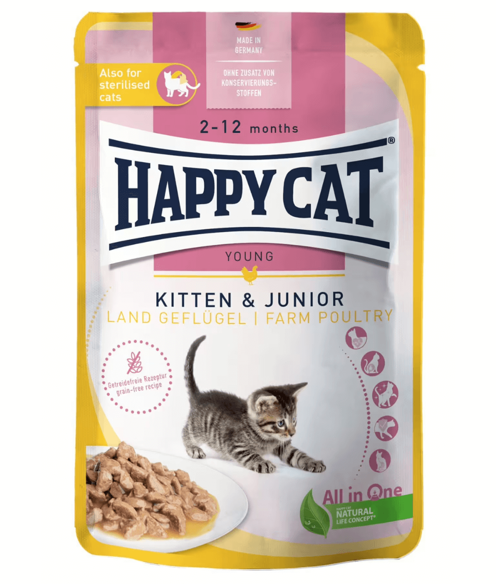 Happy Cat - Kitten & Junior Farm Poultry 85g - 1 Pouch