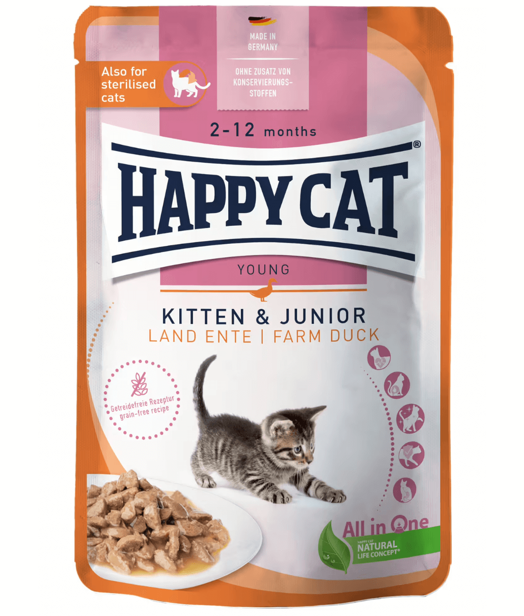 Happy Cat - Kitten & Junior Farm Duck 85g - 1 Pouch