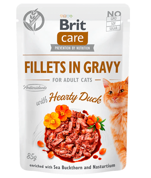 Brit Care - Hearty Duck Fillets in Gravy, Urinary Support, Adult Wet Cat Food - 85g - 1 Pouch
