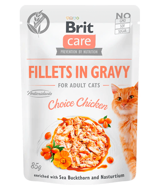 Brit Care - Choice Chicken Fillets in Gravy, Urinary Support, Adult Wet Cat Food - 85g - 1 Pouch