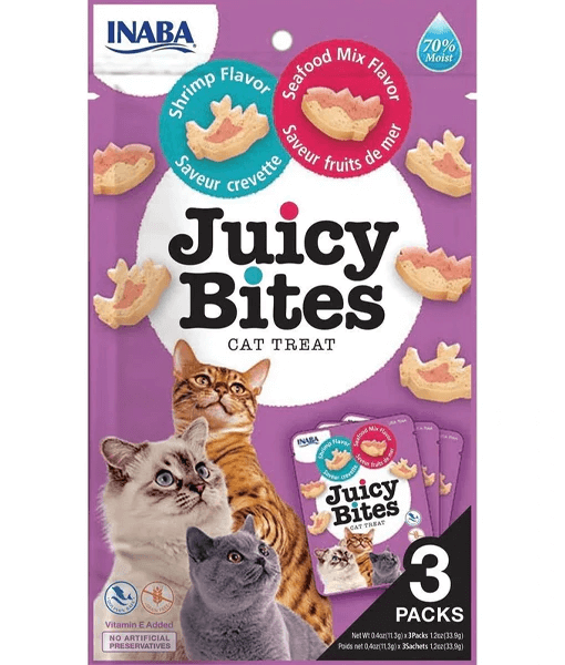 Inaba - Juicy Bites Cat Treats Shrimp And Seafood Mix 34 g (11.3 g × 3)