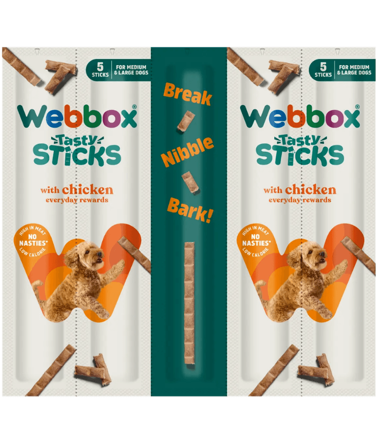 Webbox - Tasty Sticks With Chicken, Grain-Free, For Dogs - Large (5 Sticks)