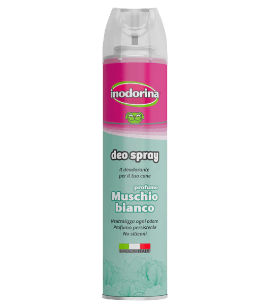 Inodorina - Deo Spray, Deodorant for Dogs, with Refreshing and Sanitizing Action, Neutralizes Bad Odors and Protects the Fur, Muschio Bianco Fragrance - 300ml