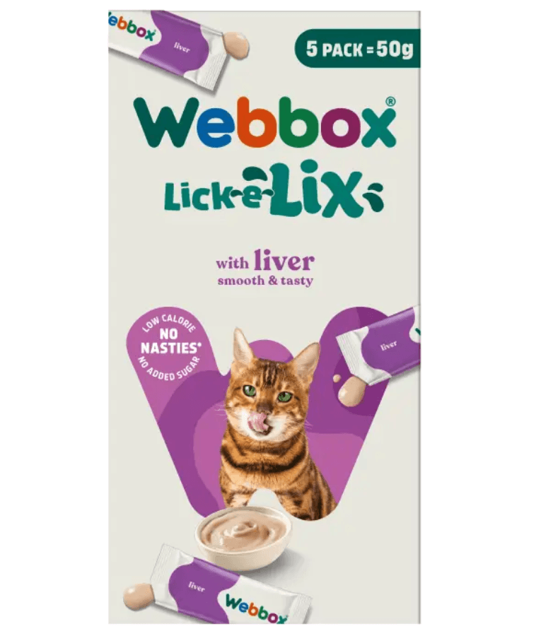 Webbox - Lick-e-Lix With Liver, Grain-Free, For Cats - 5 Sachets (75g)