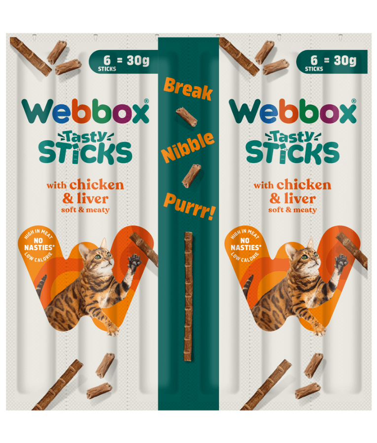 Webbox - Tasty Sticks With Chicken & Liver, Grain-Free, For Cats - 6 Sticks (30g)