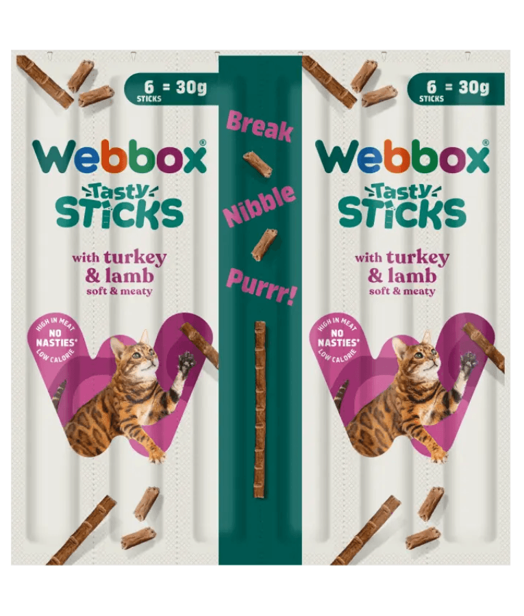 Webbox - Tasty Sticks With Turkey & Lamb, Grain-Free, For Cats - 6 Sticks (30g)
