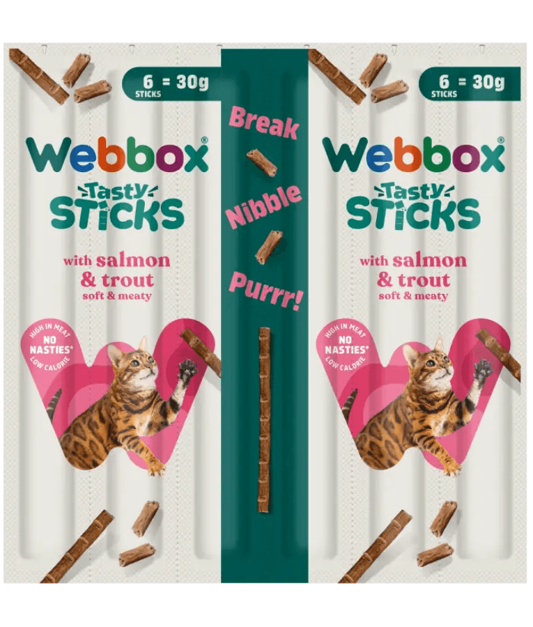 Webbox - Tasty Sticks With Salmon & Trout, Grain-Free, For Cats - 6 Sticks (30g)