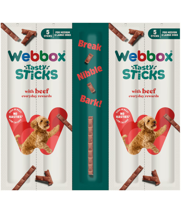 Webbox - Tasty Sticks With Beef, Grain-Free, For Dogs - 5 Sticks