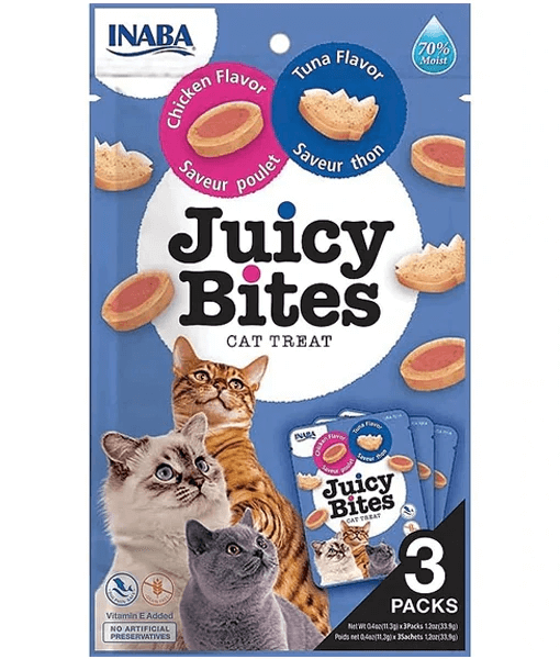 Inaba - Juicy Bites Cat Treats Tuna & Chicken Flavor 34 g (11.3 g × 3)