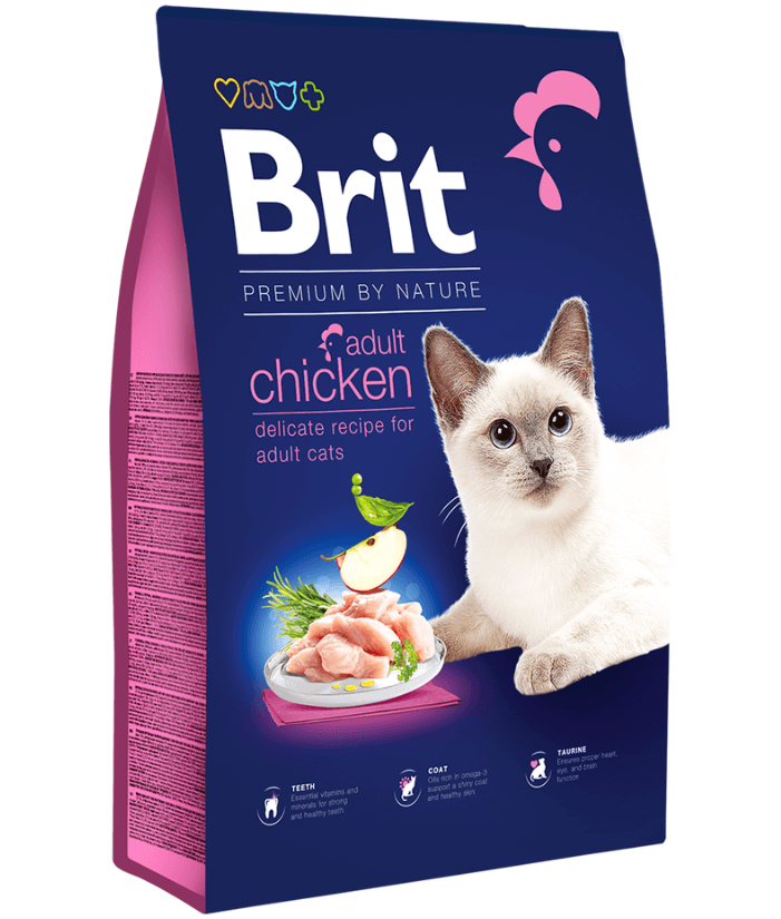 Brit Premium - By Nature Adult Chicken, Wheat, Soy & Corn-Free, Adult Dry Cat Food - 1.5kg - 8kg - 1.5 kg