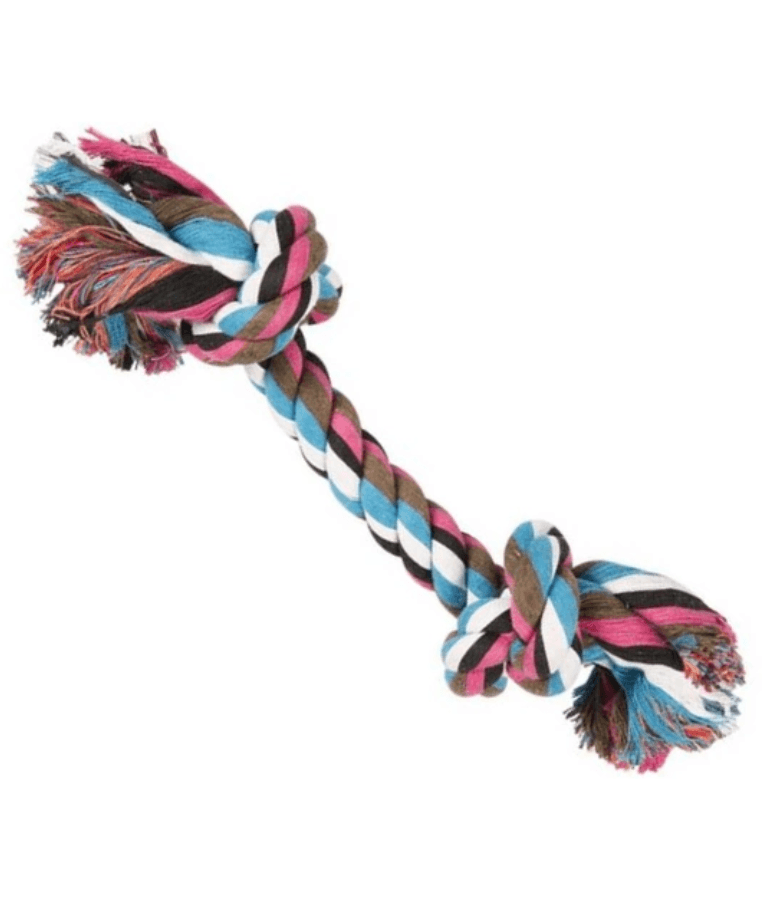 Duvo Knotted Cotton Rope Dog Toy Multicolored ( S-M-L-XL) - Small 20cm