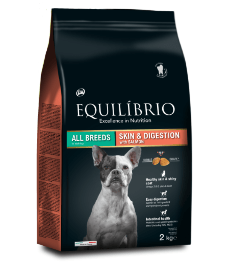 Equilibrio - Skin & Digestion, Adult Dry Dog Food, For All Breeds, With Salmon - 2kg, 12kg - 12 KG