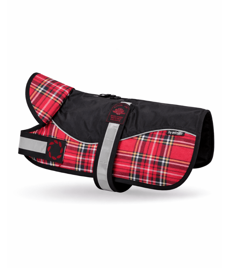 Animate Reflective Padded Harness Dog Coat Diamond Red - 20cm (8")