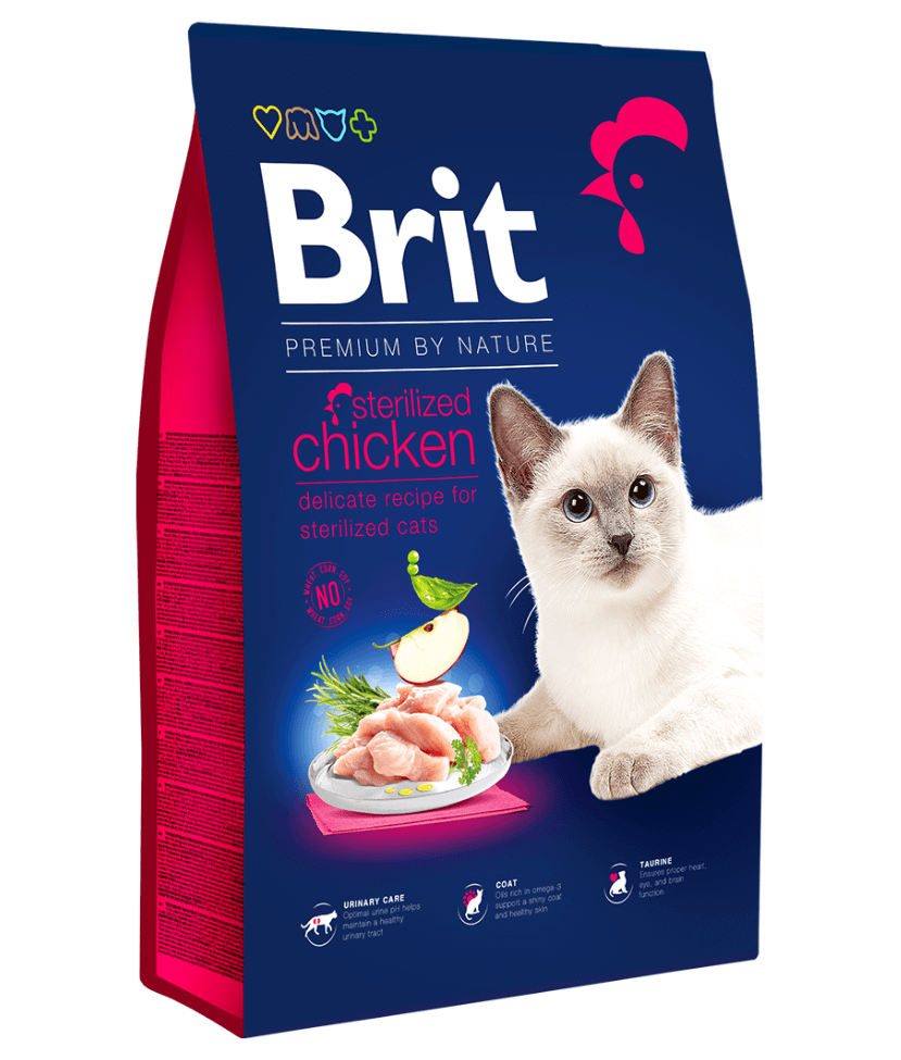 Brit Premium - By Nature Sterilized Chicken, Weight Control, Adult Dry Cat Food - 1.5kg - 8kg - 1.5kg