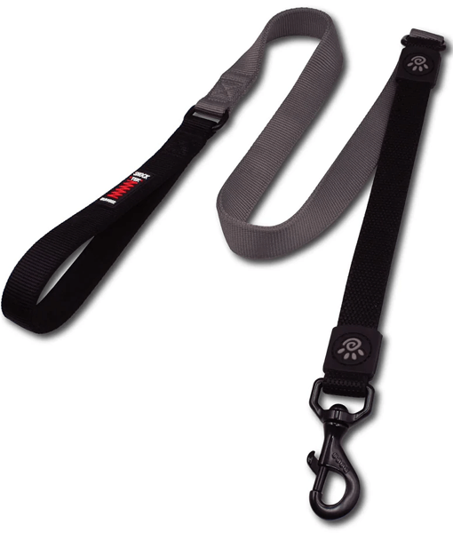 Doco - Bungee Shock Absorbing Nylon Leash, Neoprene Handle, For Dogs - Grey - 120cm (Large)