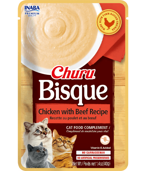 Inaba - Bisque - Chicken With Beef Recipe Cat Food Complement Food Topper 40g - 1 Pouch