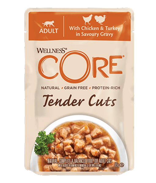 Wellness CORE Tender Cuts Chicken & Turkey in Savory Gravy 85g - 1 Pouch