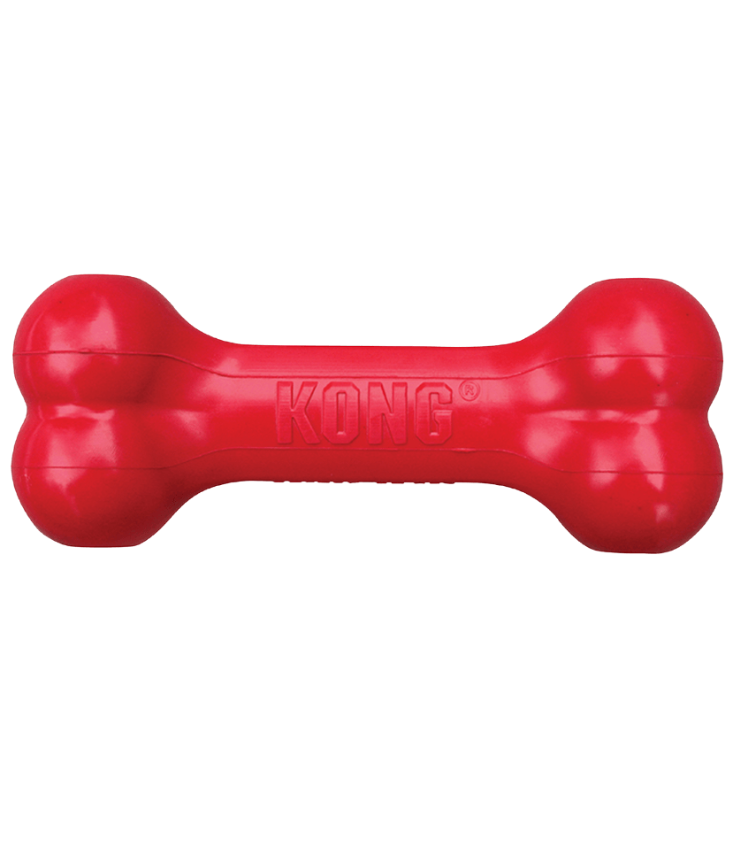 Kong - Goodie Bone, Durable Natural Red Rubber With Goodie Grippers, For Dogs - S-L (13.3-21.6cm) - Small