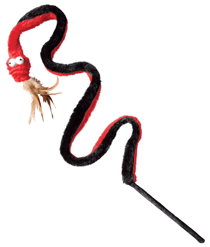 Kong - Snake Teaser, Feather Wand With Rattle, For Cats - 140cm