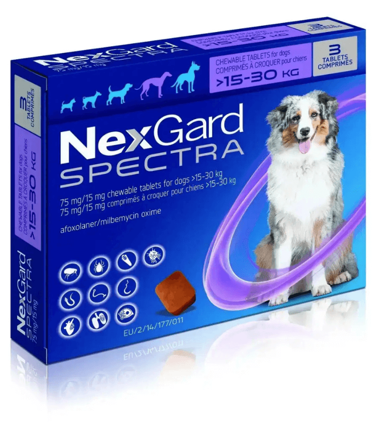 Nexgard Spectra - Tick, Flea and Worm Protection - 15kg-30kg - 1 Tablet