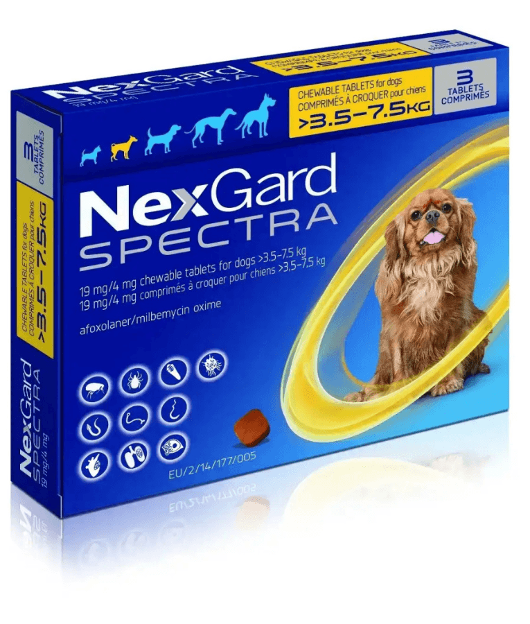 Nexgard Spectra - Tick, Flea and Worm Protection - 3.5kg-7.5kg - 1 Tablet