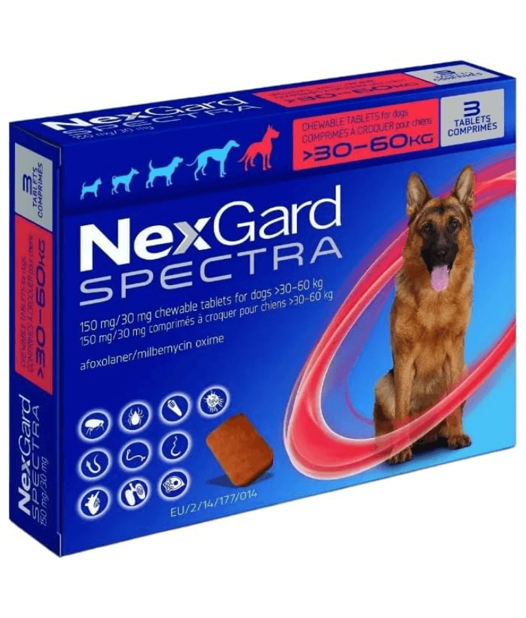Nexgard Spectra - Tick, Flea and Worm Protection - 30kg-60kg - 1 Tablet