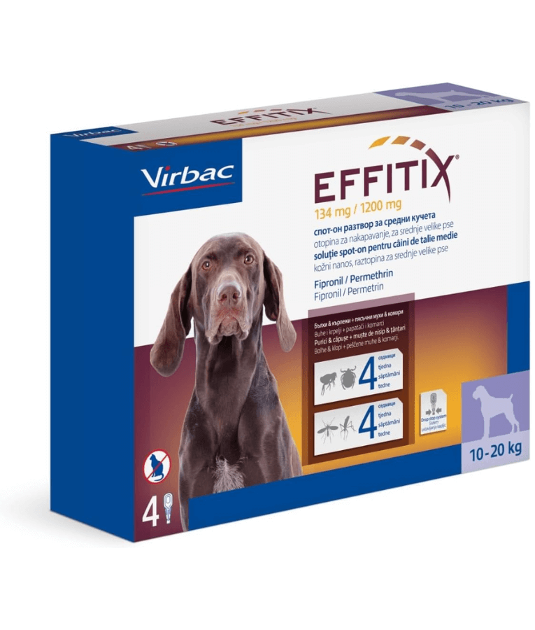 Virbac - Effitix, Tick & Flea Protection - 10-20kg - 1 Pipette