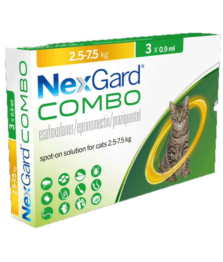 Nexgard Combo Spot On For Cats, Tick and Flea Protection - 2.5-7.5 kg (Sold per Pipette) - 1 Pipette