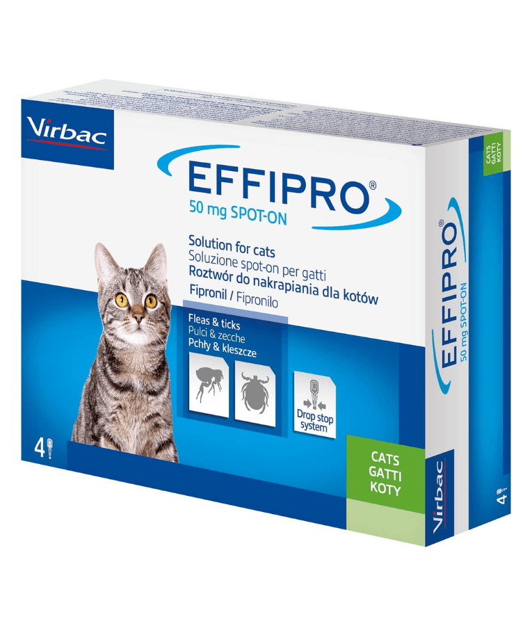 Virbac- Effipro Spot-On for Cats – Flea & Tick Protection - 2–6 kg - 1 Pipette
