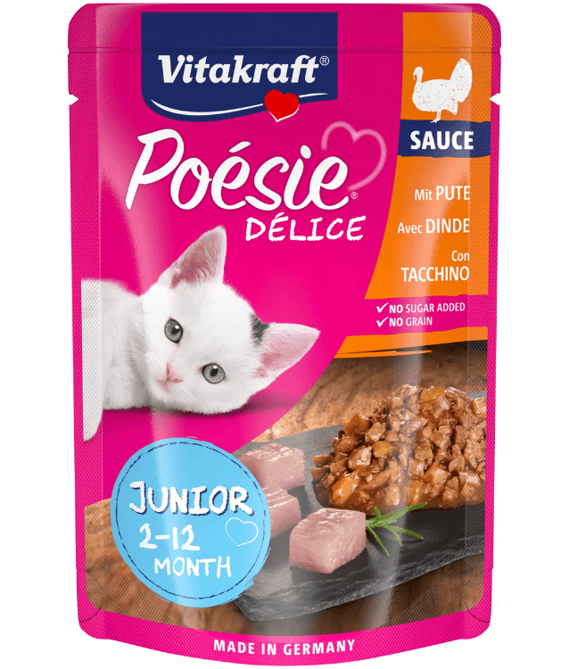 Vitakraft - Poesie Delice, Junior Wet Cat Food With Turkey In Gravy - 85g - 1 Pouch