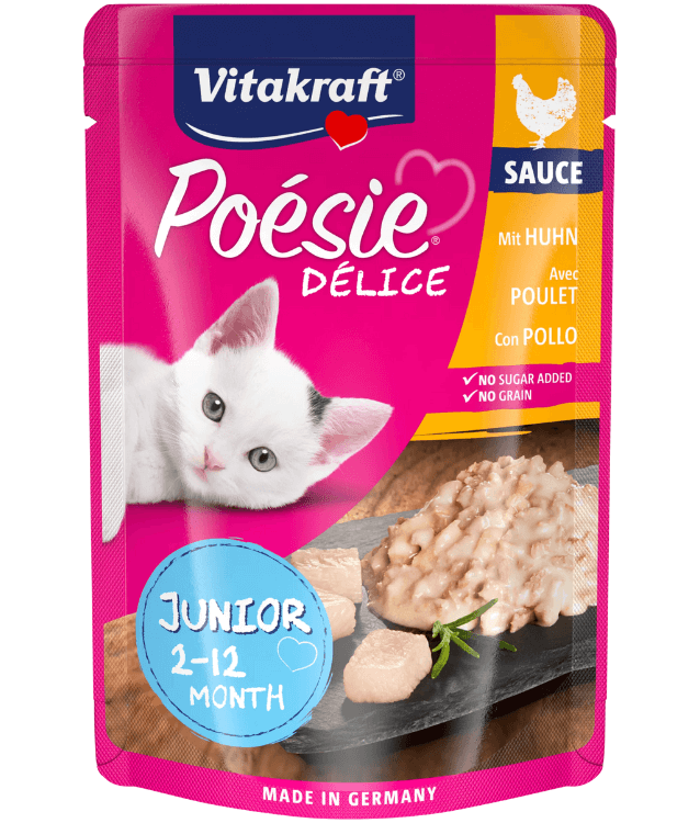 Vitakraft - Poesie Delice, Junior Wet Cat Food With Chicken In Gravy - 85g - 1 Pouch