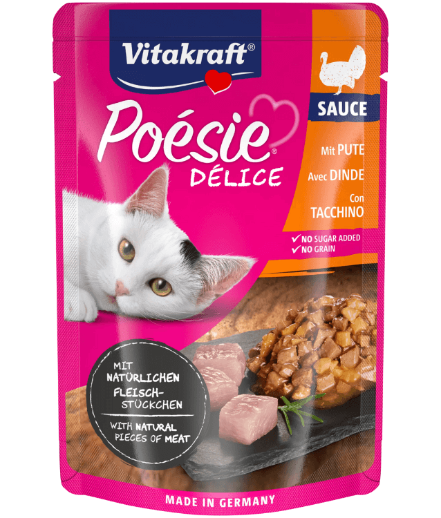 Vitakraft - Poesie Delice, Adult Wet Cat Food With Turkey in Gravy - 85g - 1 Pouch