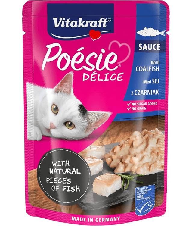 Vitakraft - Poesie Delice, Adult Wet Cat Food With Coal Fish In Gravy - 85g - 1 Pouch
