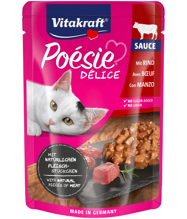 Vitakraft - Poesie Delice, Adult Wet Cat Food With Beef In Gravy - 85g - 1 Pouch