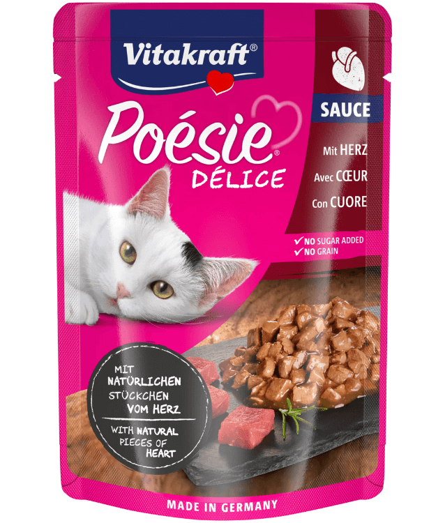 Vitakraft - Poesie Delice, Adult Wet Cat Food With Heart In Gravy - 85g - 1 Pouch