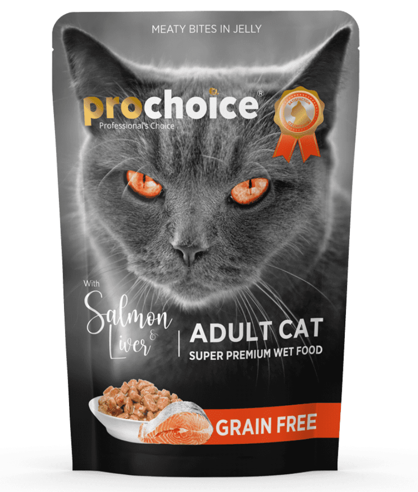 Prochoice - Adult Cat Bites With Salmon & Liver In Jelly 85g - 1 Piece