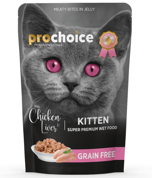 Prochoice - Kitten Meaty Bites With Chicken & Liver In Jelly 85g - 1 Pouch
