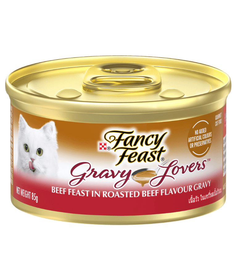 Purina - Fancy Feast Gravy Lovers - Beef Feast in Roasted Beef Flavour in Gravy Gourmet Cat Food 85g can - 1 Can
