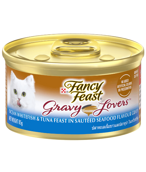 Purina - Fancy Feast Gravy Lovers - Classic Ocean Whitefish & Tuna Feast Gourmet Cat Food 85g - 1 Can