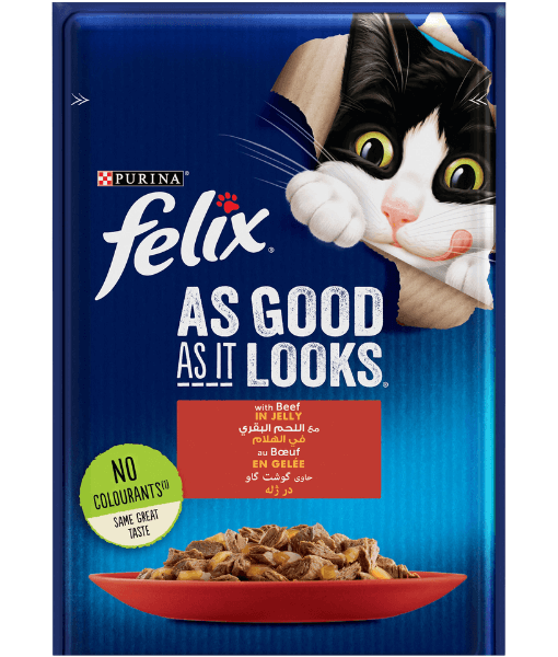 Purina - Felix As Good As It Looks With Beef In Jelly Wet Cat Food 85g - 1 pouch
