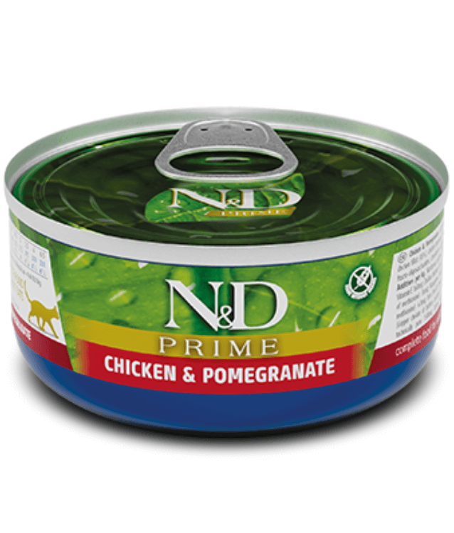 Farmina - N&D Prime, Chicken and Pomegranate Grain Free Adult Wet Cat Food In Broth 70g - 1 Can