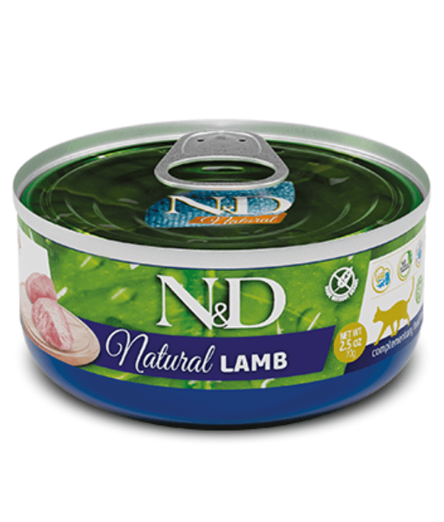 Farmina - N&D Natural, Lamb Grain Free Wet Adult Cat Food Pate in Broth 70g - 1 Can